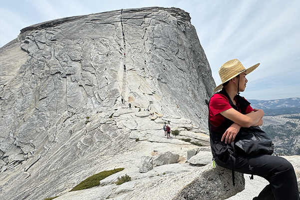 Picture of me on the Half Dome just before climbing the cables